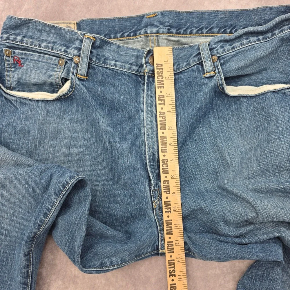 Polo Ralph Lauren Selvedge Jeans Mens 36x30 Straight Leg Medium Wash Fits 40x31